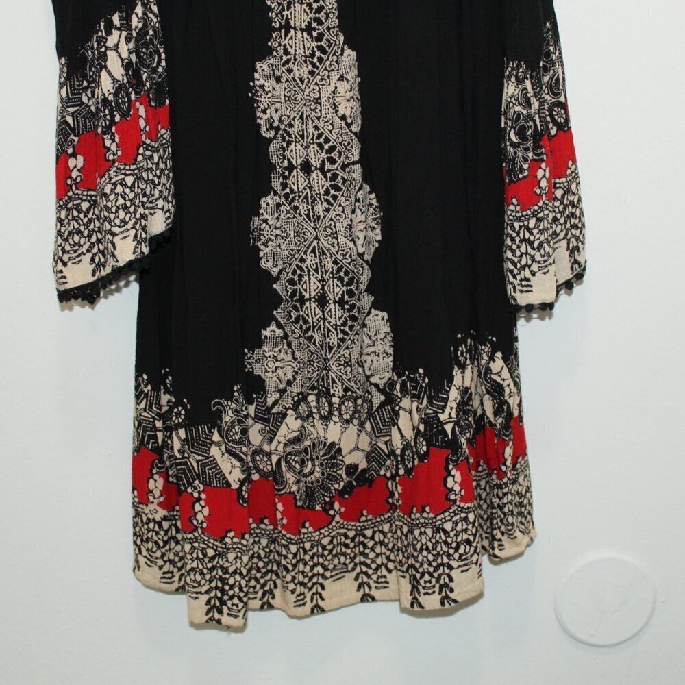 Angie Black Boho Cold Shoulder Dress Size Large - Picture 9 of 11